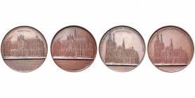 ALLEMAGNE, lot de 2 médailles de J. Wiener, 1855, Cathédrale de Cologne. AE, 59 mm. Van Hoydonck 124, 125.
Superbe (Extremely Fine)