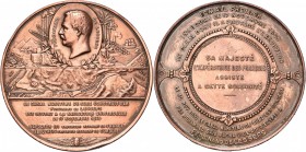 EGYPTE, Cu médaille, 1869, Trotin. Inauguration et ouverture du Canal de Suez le 17 novembre 1869. D/ Plan du canal de la Méditerranée à la Mer Rouge....