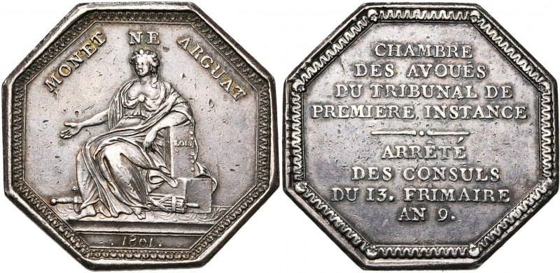 FRANCE, AR jeton, 1801 (an 9). Chambre des avoués du Tribunal de Première Instan...