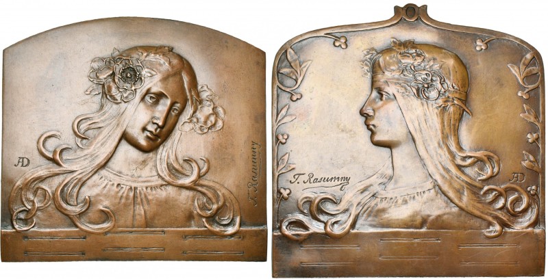 FRANCE, lot de 2 plaques en électrotype par Félix Rasumny (1869-1940): s.d., Jeu...