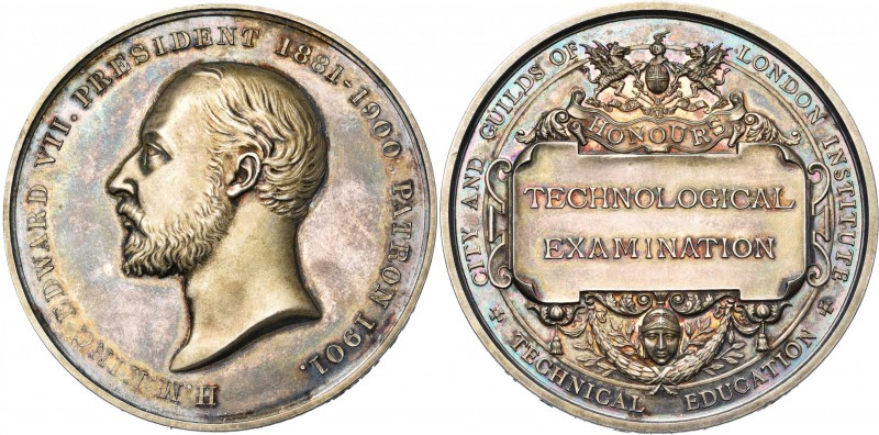 GRANDE-BRETAGNE, AR médaille, 1901. Prix d''éducation technique. City and Guilds...