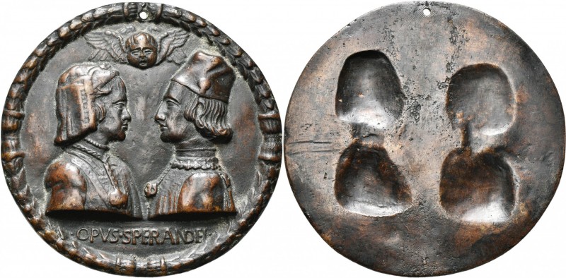 ITALIE, AE médaillon uniface, s.d. (1473 ?), Sperandio de Mantoue. Hercule Ier d...