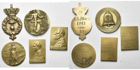BELGIQUE, lot de 5 médailles ayant appartenu à Henri Fagnard, un militaire champion d’escrime de l’entre-deux-guerres: médaille en bronze de titulaire...