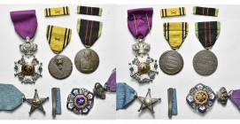 CONGO BELGE, lot de 5 décorations: Belgique, chevalier de l''Ordre de Léopold, médaille de la Résistance 1940-1945, médaille commémorative de la guerr...