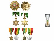 ETHIOPIE, lot composé d''un bijou avec écharpe de l’Ordre du sceau de Salomon du 2e modèle avec couronne éthiopienne et plaque de l’Ordre de l’empereu...