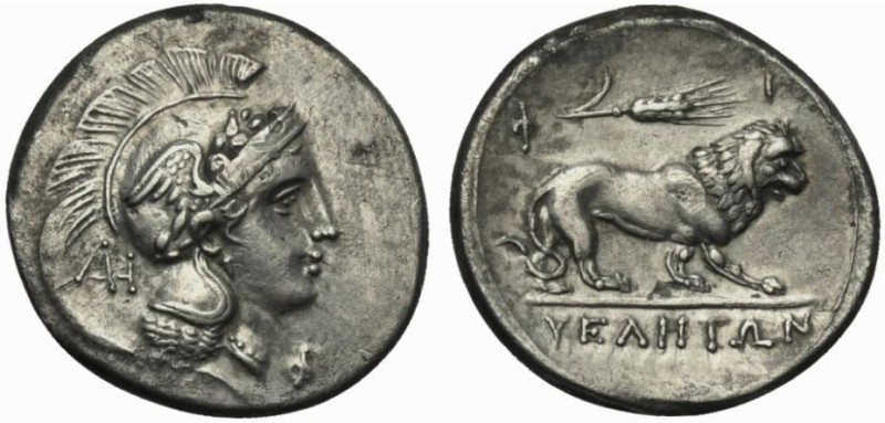 Lucania, Velia, Didrachm signed by Philistion, ca. 300-280 BC; AR (g 7,28; mm 22...