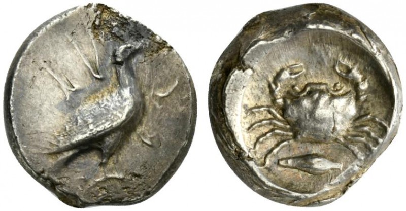 Sicily, Akragas, Didrachm, ca. 480-470 BC; AR (g 8,62; mm 20; h 6); AK - RA, eag...