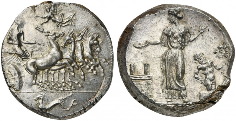 Sicily, Himera, Tetradrachm signed by MAI, ca. 409-407 BC; AR (g 17,33; mm 25; h...