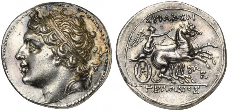 Sicily, Syracuse, 8 Litrai under tyrant Gelon II, ca. 218-214 BC; AR (g 6,83; mm...