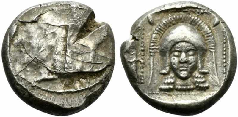 Cyprus, Lapethos, Stater, ca. 435 BC; AR (g 10,86; mm 20; h 2); Head of Athena l...