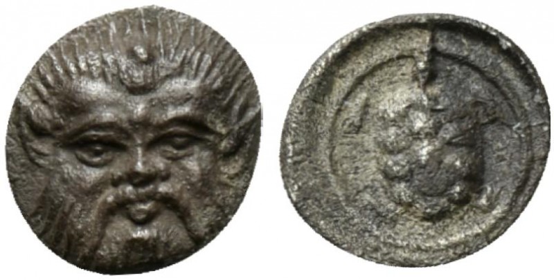 Lesbos, Methymna, Hemiobol, ca. 350-240 BC; AR (g 0,35; mm 7; h 9); Facing head ...