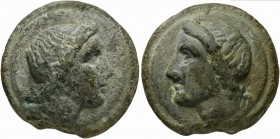 Roman Republic, Apollo/Apollo series, Cast As, Rome, ca. 270 BC; AE (g 337; mm 65; h 12); Diademed head of Apollo r; above, I, Rv. Same type l. Crawfo...