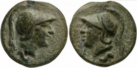 Roman Republic, Roma/Roma series, Cast Semis, Rome, ca. 265 BC; AE (g 127; mm 52; h 12); Head of Minerva r., wearing Corinthian helmet; below, S, Rv. ...