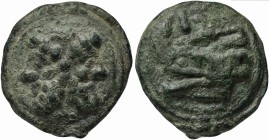 Roman Republic, Semilibral series, Cast As, Rome, ca. 217-215 BC; AE (g 126; mm 52; h 12); Laureate and bearded head of Janus, Rv. Prow l.; above, I. ...