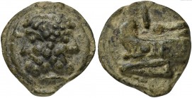 Roman Republic, Post-semilibral series, Cast As, Rome, ca. 215-212 BC; AE (g 72; mm 43; h 12); Bearded head of Janus, Rv. Prow l.; above, I. Crawford ...