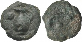 Unknown mint in Central Italy, Cast Uncia, 3rd century BC; AE (g 25; mm 29; h 12); Jug; on l., °, Rv. Pedum; on l., °. HNItaly 386; Haeberlin pl. 68, ...