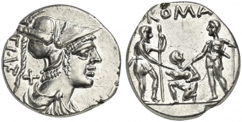 Ti. Veturius Gracchi f. Sempronianus, Denarius, Rome, 137 BC; AR (g 3,94; mm 19;...