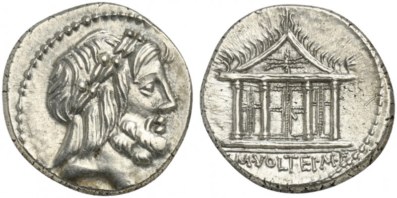 M. Volteius M.f., Denarius, Rome, 78 BC; AR (g 4,21; mm 18; h 3); Laureate head ...