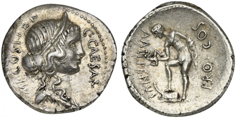 C. Julius Caesar and A. Allienus, Denarius, Sicily, 47 BC; AR (g 3,65; mm 18; h ...