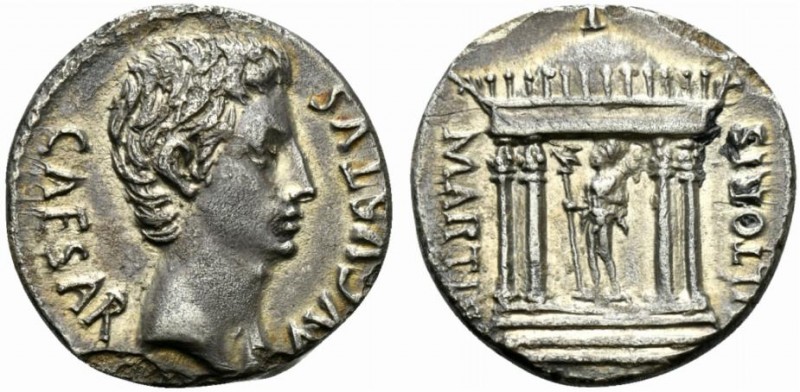 Augustus (27 BC - AD 14), Denarius, Caesaraugusta (?), ca. 19-18 BC; AR (g 3,40;...