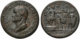 Galba (68-69), Sestertius, Rome, December AD 68; AE (g 25,14; mm 34; h 5); SER SVLPI GALBA IMP CAESAR AVG P M TR P, laureate and draped bust l., Rv. G...