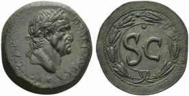 Galba (68-69), Bronze, Antiochia, AD 68-69; AE (g 15,00; mm 29; h 12); IM SER SVL G - AL CAE, laureate head r., Rv. S C, within laurel wreath. RPC 431...