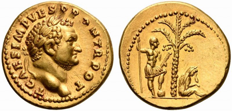 Titus, as Caesar, Aureus struck under Vespasian, Rome, AD 72-73; AV (g 7,21; mm ...