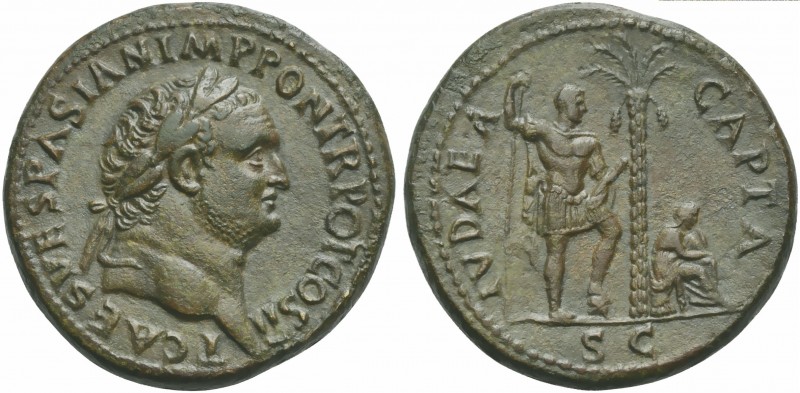 Titus, as Caesar, Sestertius struck under Vespasian, Rome, AD 73; AE (g 26,06; m...