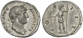 Hadrian (117-138), Denarius, Rome, AD 125-128; AR (g 3,46; mm 19; h 6); HADRIANVS - AVGVSTVS, laureate bust r., drapery on l. shoulder, Rv. CO - S - I...