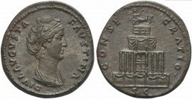Diva Faustina Maior, Sestertius struck under Antoninus Pius, Rome, after AD 141; AE (g 23,90; mm 33; h 12); DIVA AVGVSTA - FAVSTINA, diademed and drap...
