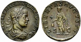 Elagabalus (218-222), Sestertius, Rome, AD 220; AE (g 22,53; mm 30; h 12); IMP CAES M AVR ANTONINVS PIVS AVG, laureate, draped and cuirassed bust r., ...