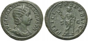 Julia Mamaea, As struck under Severus Alexander, Rome, AD 222-235; AE (g 10,98; mm 26; h 1); IVLIA MAMA - EA AVGVSTA, diademed and draped bust r., Rv....