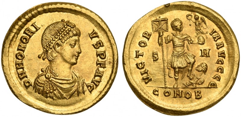Honorius (393-423), Solidus, Sirmium, AD 393-395; AV (g 4,45; mm 20; h 6); D N H...