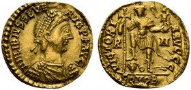 Libius Severus (461-465), Solidus, Rome, ca. AD 462; AV (g 4,38; mm 20; h 6); D N LIBIVS SEVE - RVS P F AVG, diademed, draped and cuirassed bust r., R...