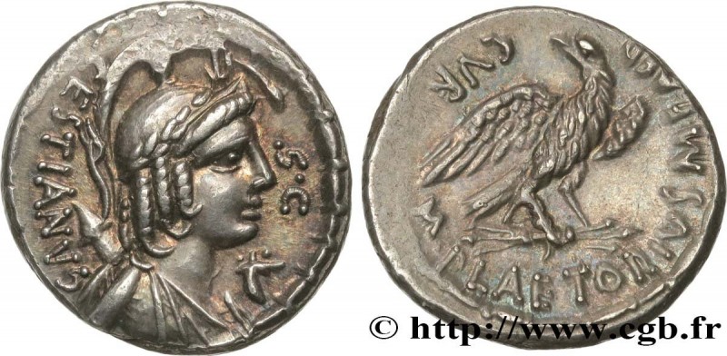 PLAETORIA
Type : Denier 
Date : 67 AC. 
Mint name / Town : Rome 
Metal : silver ...