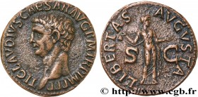 CLAUDIUS
Type : As 
Date : 50-54 
Mint name / Town : Rome 
Metal : copper 
Diameter : 29  mm
Orientation dies : 7  h.
Weight : 9,58  g.
Obverse legend...