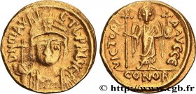 MAURICIUS TIBERIUS
Type : Solidus 
Date : indiction 5 
Date : 601-602 
Mint name / Town : Carthage 
Metal : gold 
Millesimal fineness : 1000  ‰
Diamet...