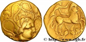 HOARD OF TAYAC - GIRONDE
Type : Statère d’or au sanglier enseigne 
Date : IIe siècle avant J.-C. 
Metal : gold 
Diameter : 19,5  mm
Orientation dies :...