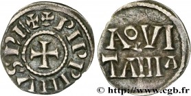 PÉPIN II OF AQUITAINE
Type : Obole 
Date : c. 845-848 
Mint name / Town : Aquitaine 
Metal : silver 
Diameter : 16  mm
Orientation dies : 10  h.
Weigh...