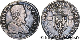 HENRY II
Type : Demi-teston à la tête nue 
Date : 1554 
Mint name / Town : Bourges 
Metal : silver 
Millesimal fineness : 898  ‰
Diameter : 25  mm
Ori...