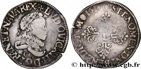 LOUIS XIII
Type : Demi-franc à la tête nue adolescente de Saint-Lô 
Date : 1615 
Mint name / Town : Saint-Lô 
Metal : silver 
Millesimal fineness : 83...