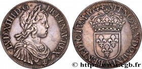 LOUIS XIV "THE SUN KING"
Type : Écu à la mèche courte 
Date : 1644 
Mint name / Town : Paris, Monnaie du Louvre 
Quantity minted : 40700 
Metal : silv...