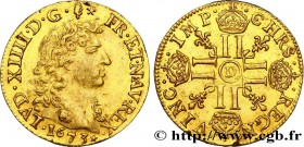 LOUIS XIV "THE SUN KING"
Type : Louis d'or juvénile à la tête nue 
Date : 1673 
Mint name / Town : Lyon 
Quantity minted : 35235 
Metal : gold 
Milles...