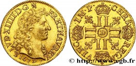 LOUIS XIV "THE SUN KING"
Type : Louis d'or juvénile à la tête nue 
Date : 1679 
Mint name / Town : Lyon 
Quantity minted : 68006 
Metal : gold 
Milles...