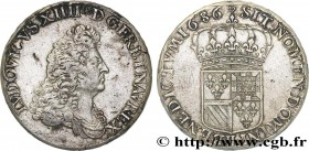 LOUIS XIV "THE SUN KING"
Type : Écu de Flandre 
Date : 1686 
Mint name / Town : Lille 
Quantity minted : 235000 
Metal : silver 
Millesimal fineness :...