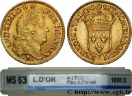 LOUIS XIV "THE SUN KING"
Type : Louis d'or à l'écu 
Date : 1690 
Mint name / Town : Lyon 
Metal : gold 
Millesimal fineness : 917  ‰
Diameter : 24  mm...