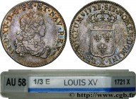 LOUIS XV THE BELOVED
Type : Tiers d'écu de France 
Date : 1721 
Mint name / Town : Amiens 
Quantity minted : 536453 
Metal : silver 
Millesimal finene...