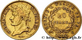 GERMANY - KINGDOM OF WESTPHALIA - JÉRÔME NAPOLÉON
Type : 20 Franken 
Date : 1808 
Mint name / Town : Cassel 
Quantity minted : 13450 
Metal : gold 
Mi...