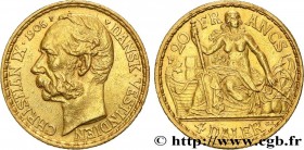 DANISH WEST INDIES - CHRISTIAN IX
Type : 20 Francs - 4 dalers 
Date : 1905 
Metal : gold 
Millesimal fineness : 900  ‰
Diameter : 21  mm
Orientation d...