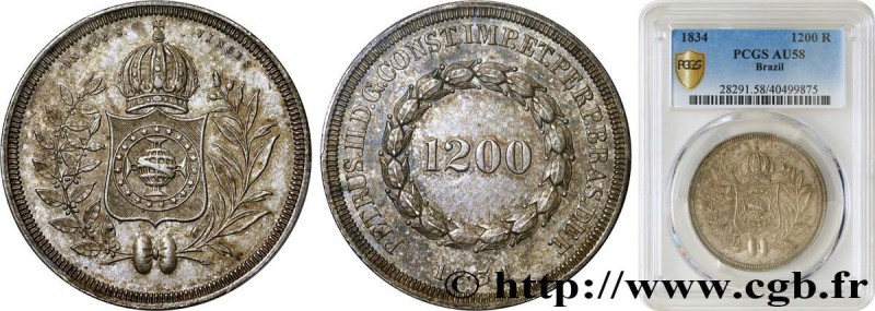 BRAZIL - EMPIRE OF BRAZIL - PETER II
Type : 1200 Reis 
Date : 1834 
Quantity min...